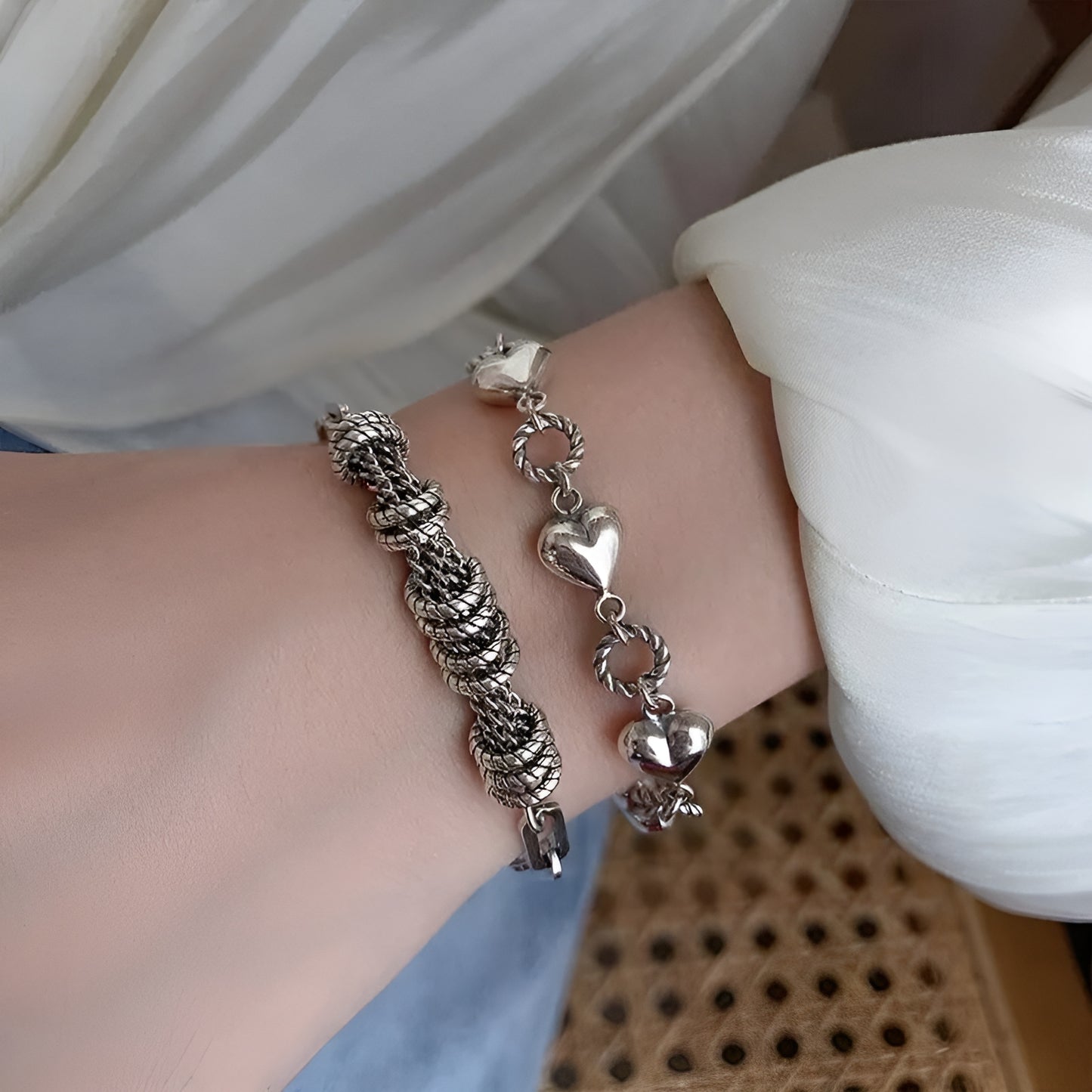 Silver Heart Cuff Bracelet - Trendy Metal Jewelry