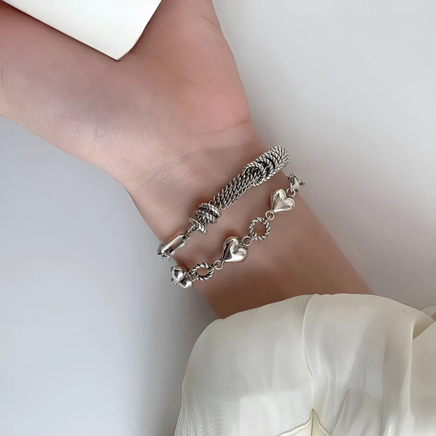 Silver Heart Cuff Bracelet - Trendy Metal Jewelry